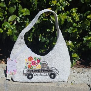 Flower Truck Beaded Bag